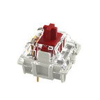 Mechanical Keyboard Switch – Transparent Housing, Red Stem – Smooth Linear Feel – MX Compatible – Custom Gaming & DIY Keyboards