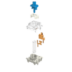 Mechanical Keyboard Switch – Transparent Housing, Blue Stem – Smooth Linear Feel – MX Compatible – Custom Gaming & DIY Keyboards