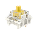 Mechanical Keyboard Switch – Transparent Housing, Yellow Stem – Smooth Linear Feel – MX Compatible – Custom Gaming & DIY Keyboards