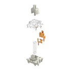 Mechanical Keyboard Switch – Transparent Housing, White Stem – Smooth Linear Feel – MX Compatible – Custom Gaming & DIY Keyboards